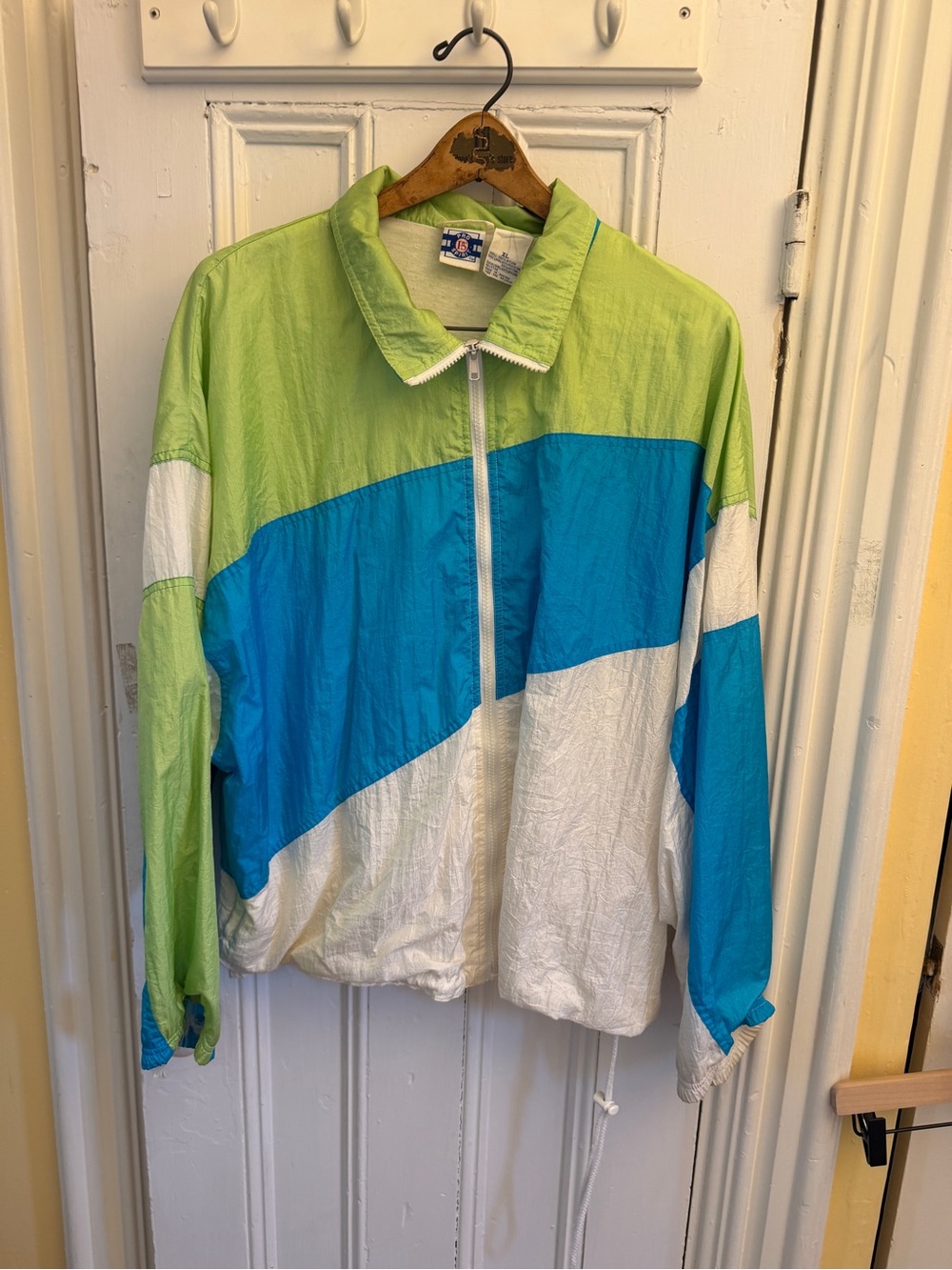 Vintage Pro Spirit Colorblock Windbreaker Jacket Mens XL Full Zip 90s